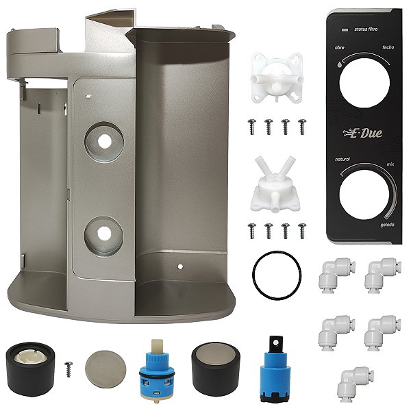 Kit Novo Registro e Misturador Com Painel Frontal Ibbl E-due Cinza