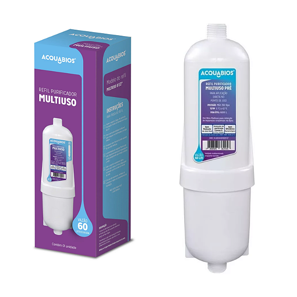 Filtro / Refil Pré Multiuso Entrada e Saida 1/2 Acquabios