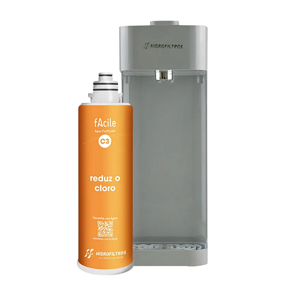 Purificador de água Hidrofiltros Facile Cinza