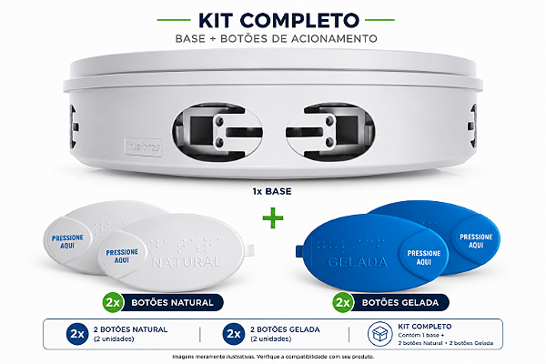 Kit Base cinza frontal BPDF Pologel e botões de acionamento