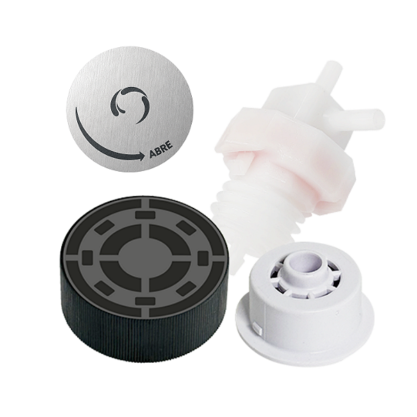 Kit Registro e Botão para Purificador de Água GIOM - Natural Adesivo Cromado