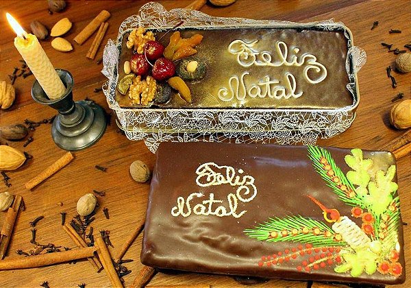 Bolo de mel " Feliz Natal "