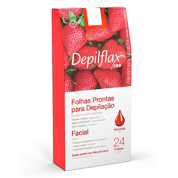 Folhas Depilatória Depilflax Morango