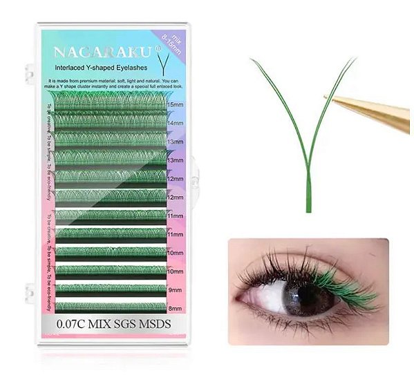 Cílios Nagaraku Y Verde - Mix 8/15