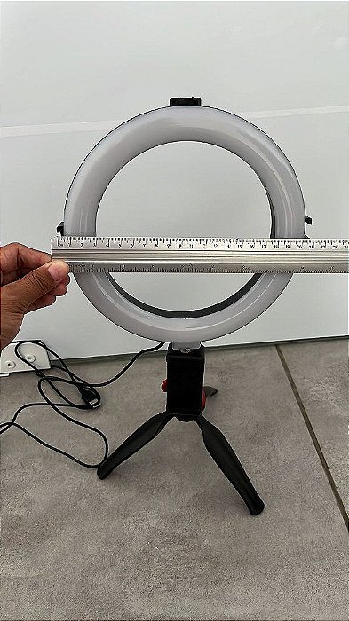 Ring Light 8 Polegadas com Tripé e Suporte de Celular