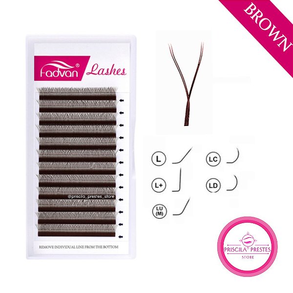 Cílios Fadvan Y 0.07L+ - FOX - MARROM