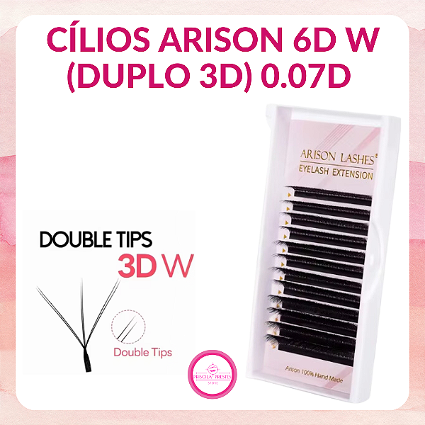 Cílios Arison 6D W (Duplo 3D) 0.07D Volume Egípcio