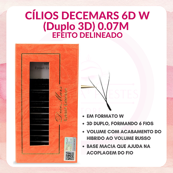 Cílios Decemars 6D W 0.07M - Mix 8/12