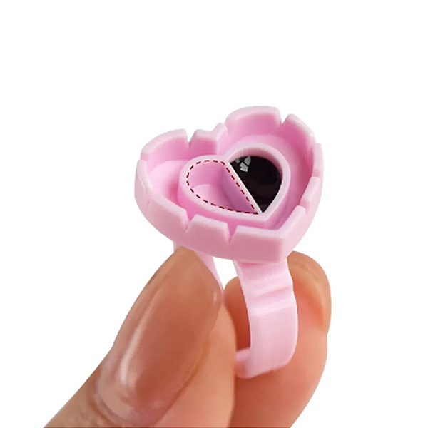 Anel Flor/Coração Descartavel Rosa 10un.