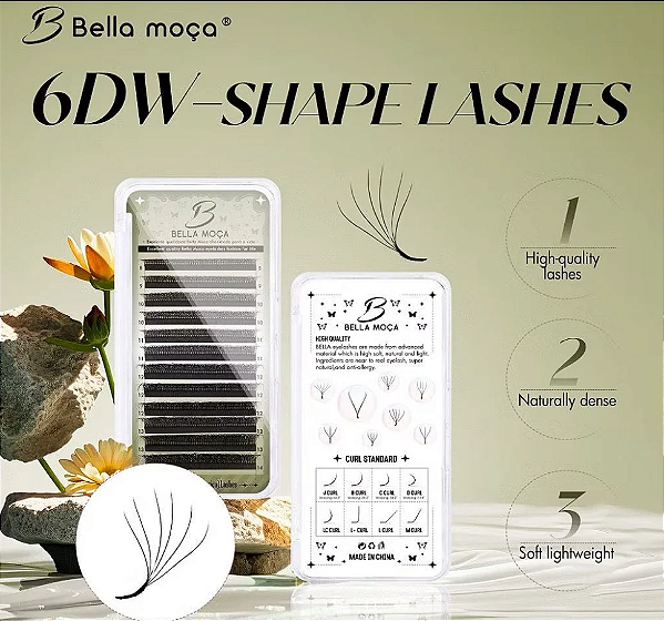 Cílios Bella Moça 6D W 0.07D