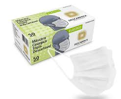 Máscara Cirúrgica Tripla com Elástico Descarpack com 50 Unidades