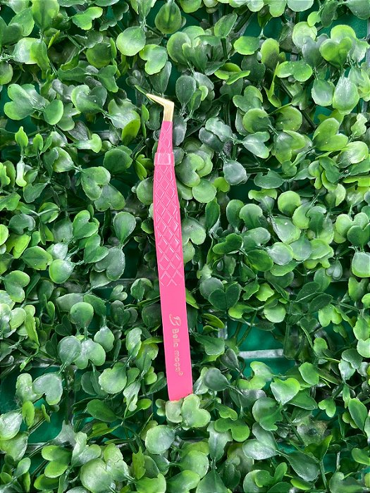 Pinça Volume Russo Bella Moça Rosa Ponta Dourada