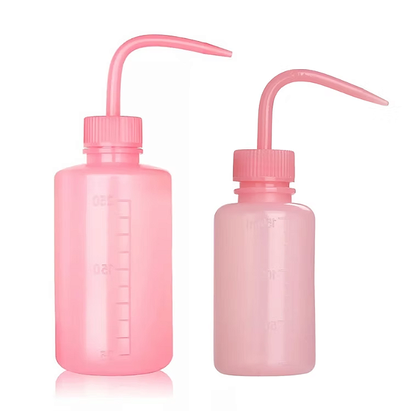 Frasco Almotolia Pisseta Bico Curvo Rosa