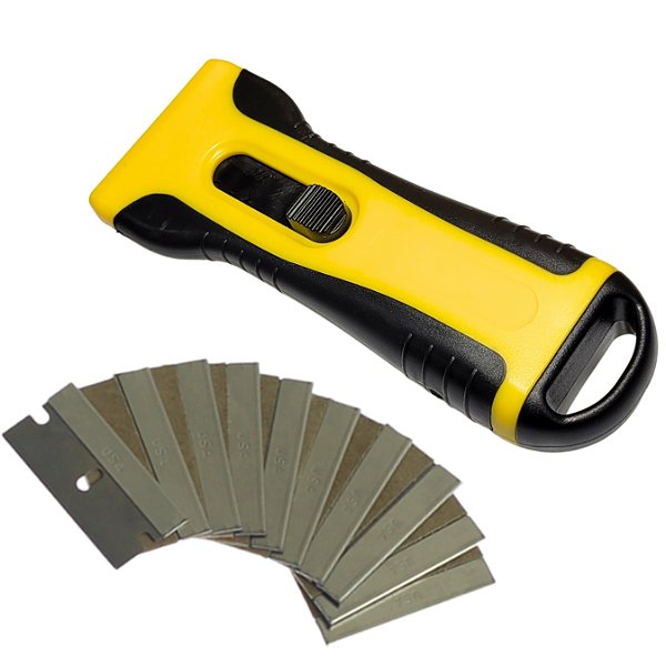 RASPADOR DE PLÁSTICO ALONGADO PARA INSULFILM COM 10 LÂMINAS
