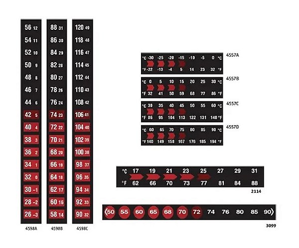Etiqueta Térmica Reversível TEMPILABEL 90°C a 120°C Pct C/10pçs