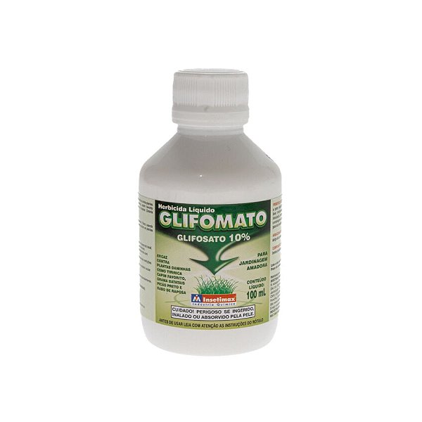 Herbicida Glifomato 10% 100ML - INSETIMAX - Ervas daninhas - Não seletivo