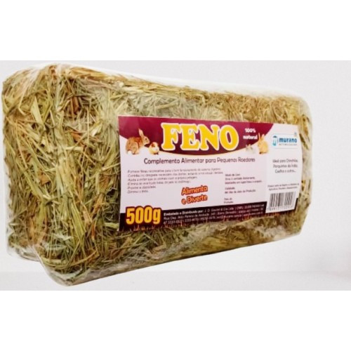 Feno 500g Para Roedores Chinchila Coelho Porquinho da Índia Hamster Topolino