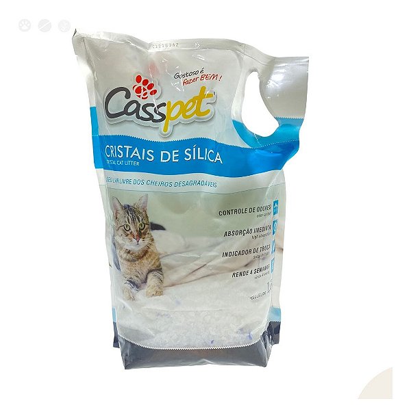 Areia Sílica Para Gatos 1,6kg Controle De Odores Tamanho Micro e Normal