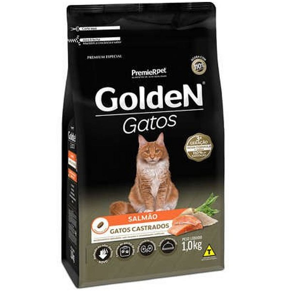 Ração Premier Golden Formula Gatos Castrados Salmão 1kg