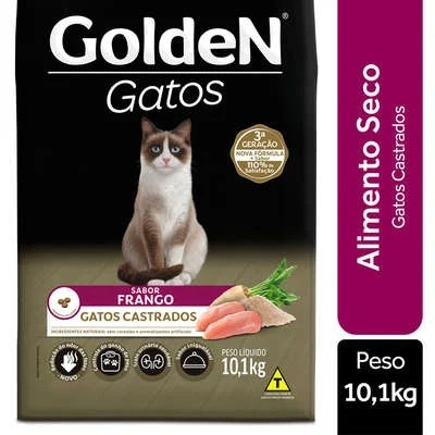 Ração Golden Gato Adulto Castrado Frango 10,1kg