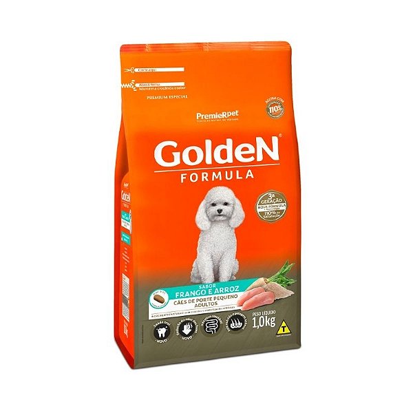 Ração Golden Adulto Mini Bits Frango Arroz Cães Porte Pequeno Ração 1kg