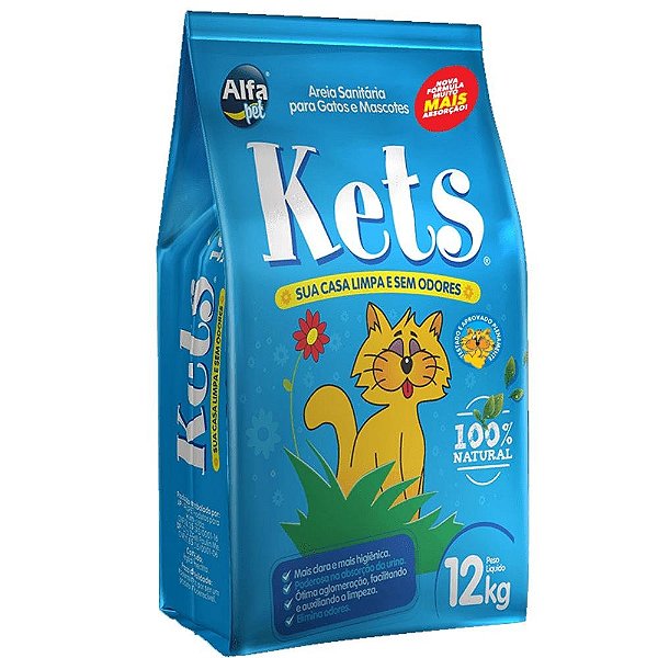 Areia Para Gatos Kets Azul 12 Kg