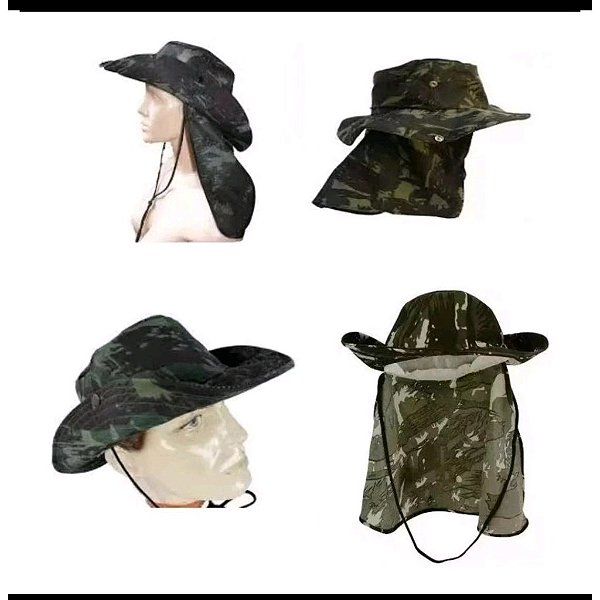 Chapéu Com Aba para Proteção de Nuca Chapéu com aba estilo australiano modelo Areia do Deserto Proteção Fixa