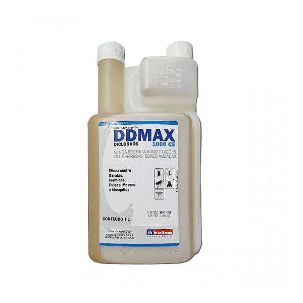 DDVP DDMAX 1000 CE 1L Inseticida forte e eficaz - combate moscas, baratas, formigas, pulgas e mosquitos- Insetimax