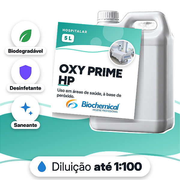 Oxy Prime HP - Desinfetante hospitalar a base de Peróxido de Hidrogênio - 05 L