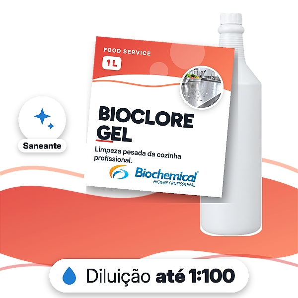 Bioclore Gel - Detergente alcalino clorado com ação espumante - 01 L