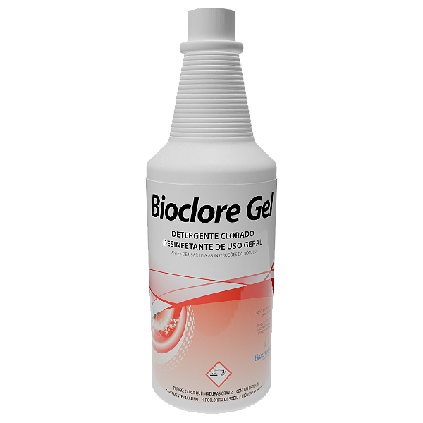 Bioclore Gel - Detergente alcalino clorado com ação espumante - 01 L