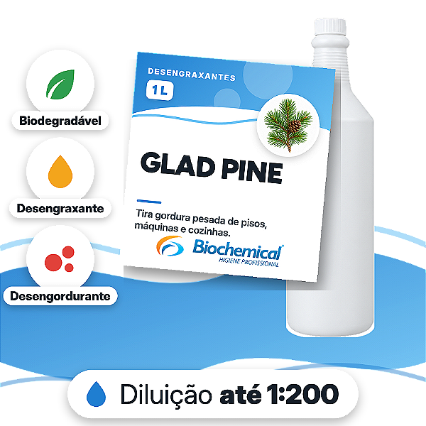 Glad Pine - Desengordurante com ação desengraxante com pH moderado - 01 L - UNIP