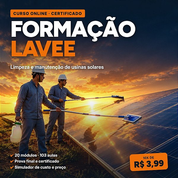 Formação Lavee - Limpeza e Manutenção de Usinas Solares (curso online)