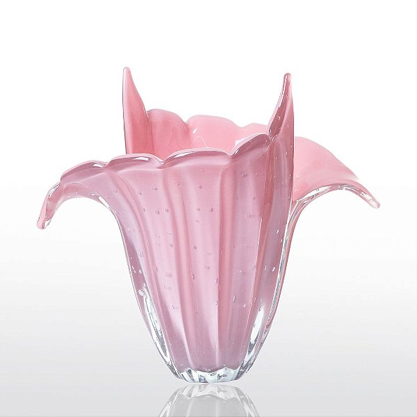 Vaso de Decoração em Murano - Rosa Candy - Trento - P