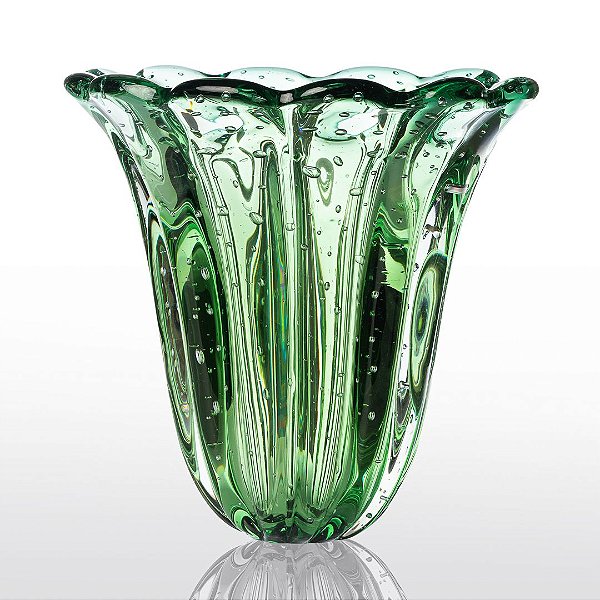 Vaso de Decoração em Murano - Verde Esmeralda - Elegance