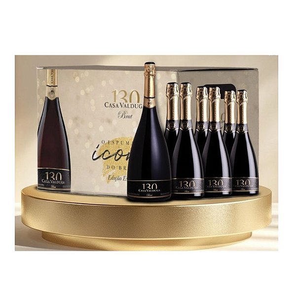 Kit Espumante Casa Valduga 130 Brut – Embalagem Promocional 6x750ml + 1x1,5L (Total 7 unidades)