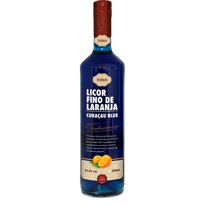 Licor Fino de Laranja Curaçau Blue 750 ml Schluck