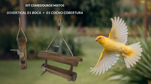 Kit Comedouros Mistos - Vertical 1 boca + Cocho Cobertura