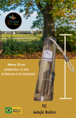 Comedouro em PVC - Modelo Vertical - 02 Bocais