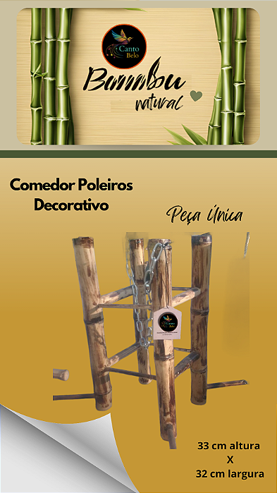 Comedouro Poleiro Único - Decorativo