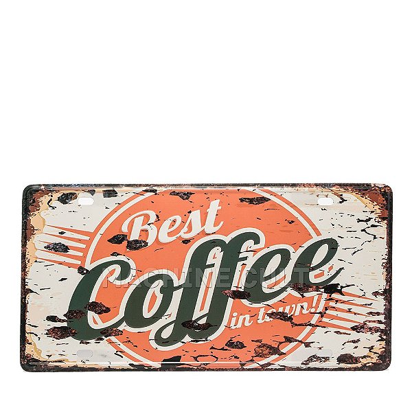 Placa Best Coffee - Alto Relevo