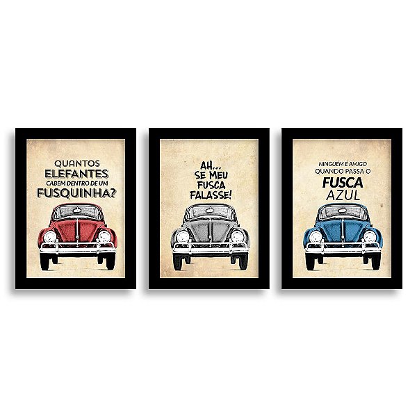 Kit de Quadros Frases de Fusca