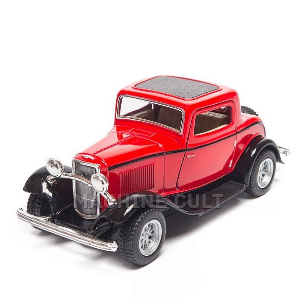 Miniatura Ford 3 Window Coupe 1932 Vermelho - 1:34