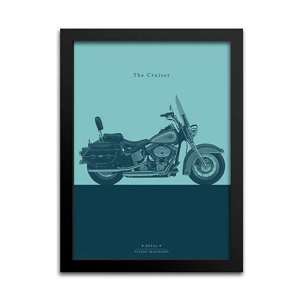 Quadro Moto Custom Decorativo