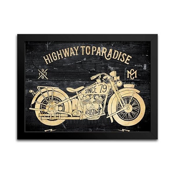 Quadro Moto Antiga Decoração