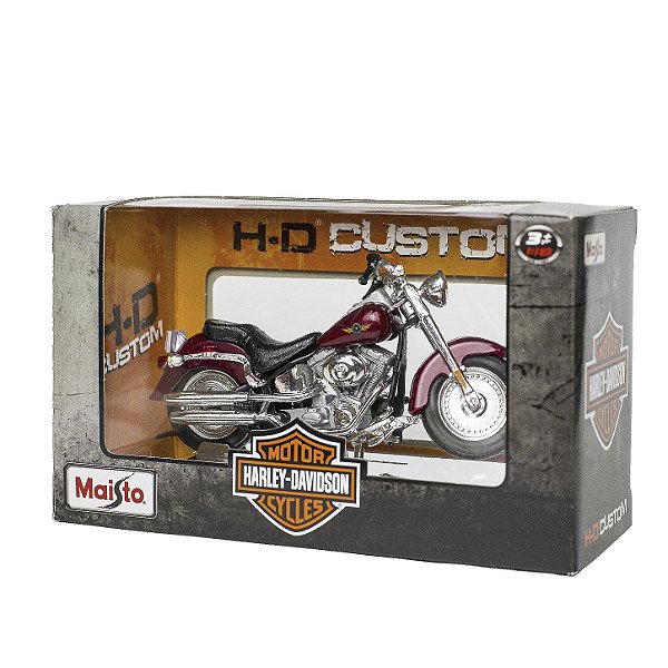 Miniatura Moto Harley-Davidson 2004 FLSTFI Fat Boy Maisto 1:18