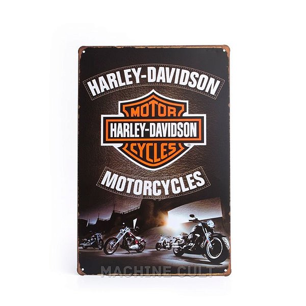 Placa Metal Harley-Davidson para Decoração