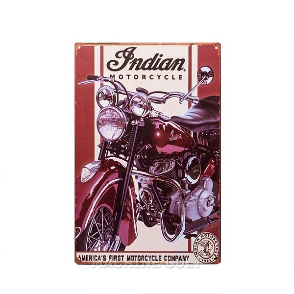 Placa Moto Indian Vintage