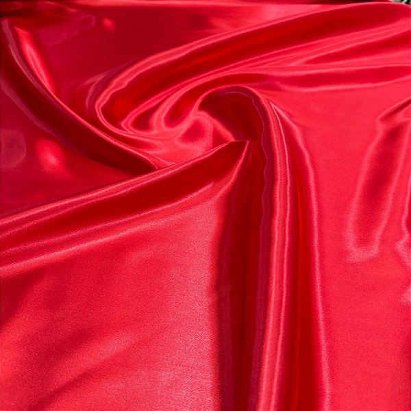 Tecido Cetim Charmousse Vermelho 1,40x1,00m Para Roupas e Decorações