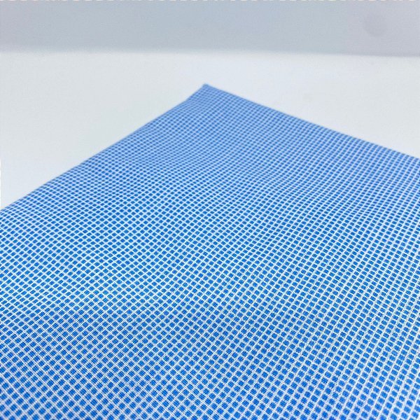 Tecido Tricoline Xadrez Mini 1,40x1,00m Azul